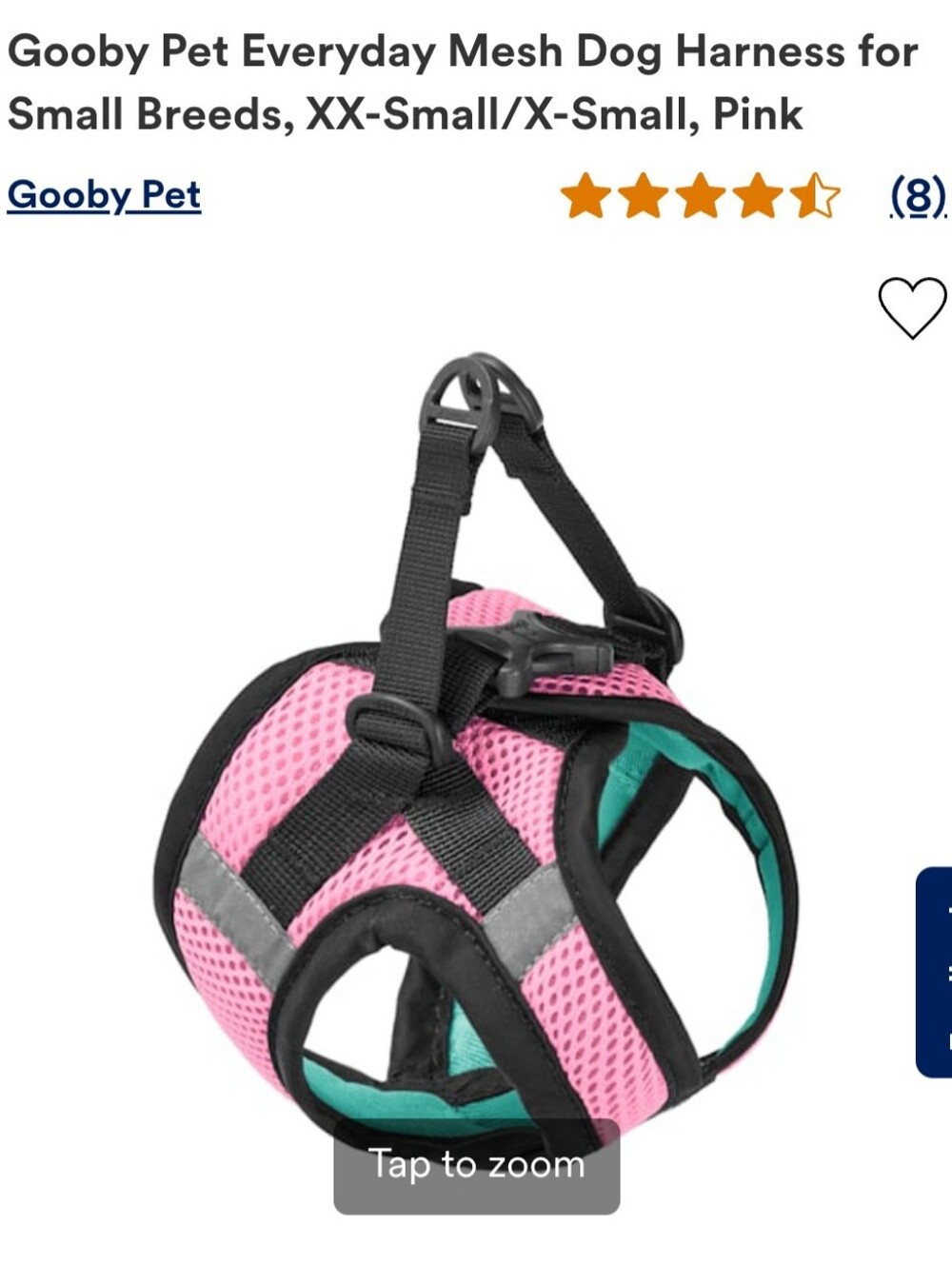 Gooby Everyday Mesh Small Dog Harness - Pink